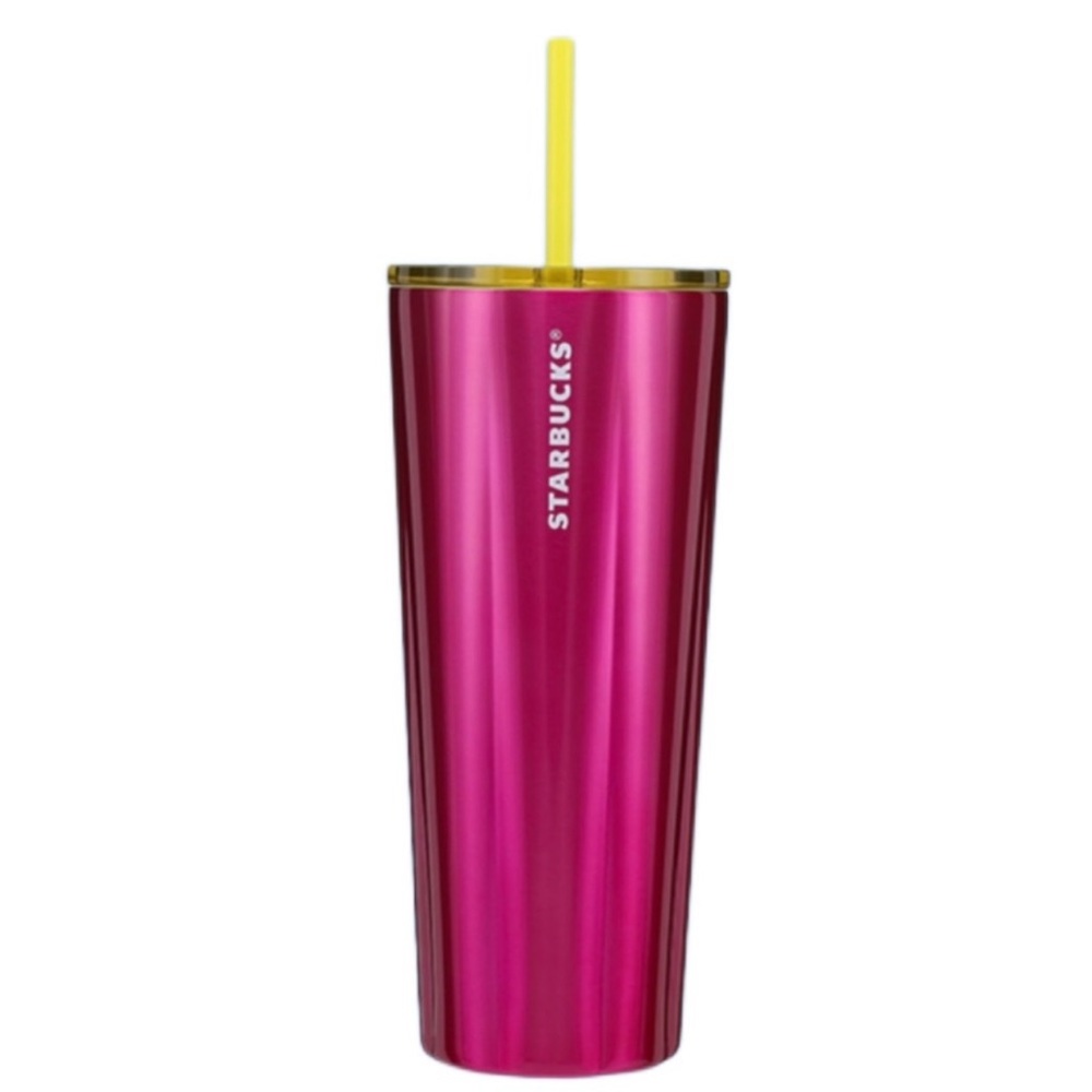 Starbucks Petunia Magenta stainless Steel Tumbler with Lid and Straw BNWT